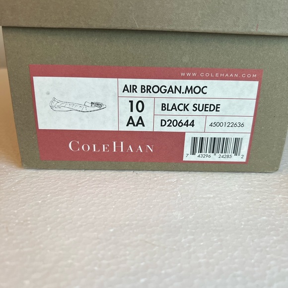 Cole Haan Black Suede Loafers Flats Tassels on Square Toe Air Brogan Size 10 AA - Picture 11 of 11